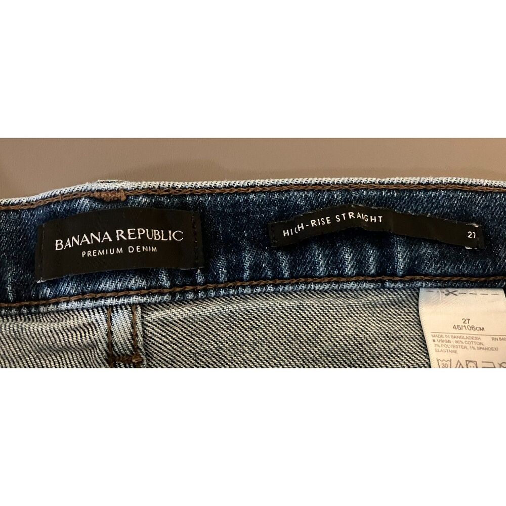 Banana Republic high rise straight leg medium wash jeans - Picture 3 of 12